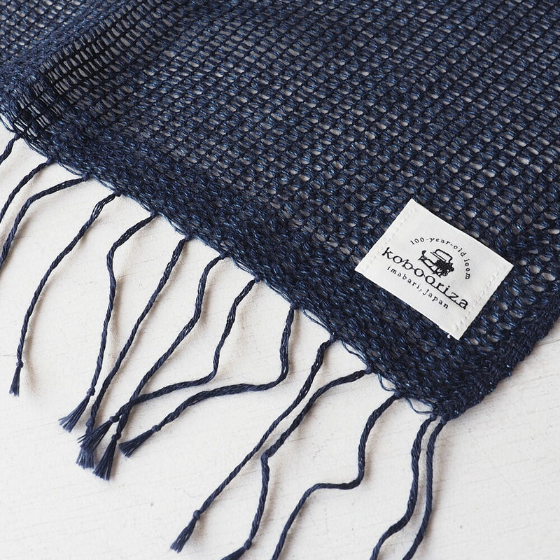 kobooriza Kobo Oriza Mojiri Weave Jeans Stole 100% Cotton Indigo Men's Women's [K-MF-MJ01] 