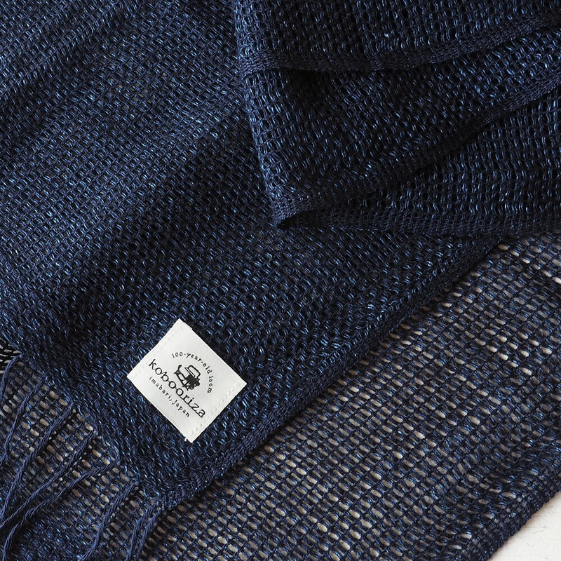 kobooriza Kobo Oriza Mojiri Weave Jeans Stole 100% Cotton Indigo Men's Women's [K-MF-MJ01] 