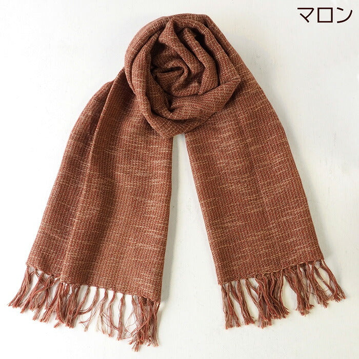 【7色】kobooriza 工房織座 ウール混 コットンスラブマフラー メンズ・レディース [K-MF-PL02]