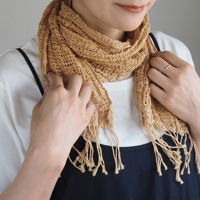 kobooriza Kobo Oriza Cotton 100% Mojiri Weave Slim &amp; Light Muffler M Men's Women's [K-MF-SL01] Ehime Prefecture Imabari City Textile Brand