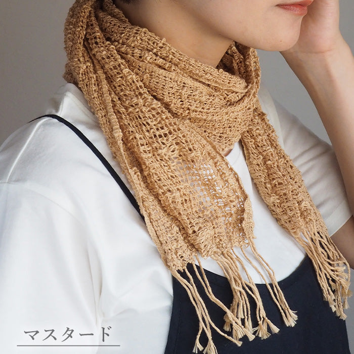 kobooriza Kobo Oriza Cotton 100% Mojiri Weave Slim &amp; Light Muffler M Men's Women's [K-MF-SL01] Ehime Prefecture Imabari City Textile Brand