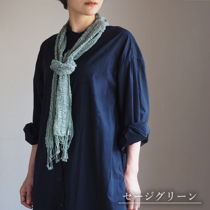 kobooriza Kobo Oriza 棉 100% Mojiri Weave 修身輕薄圍巾男式女式 [K-MF-SL01] 愛媛縣今治市紡織品牌