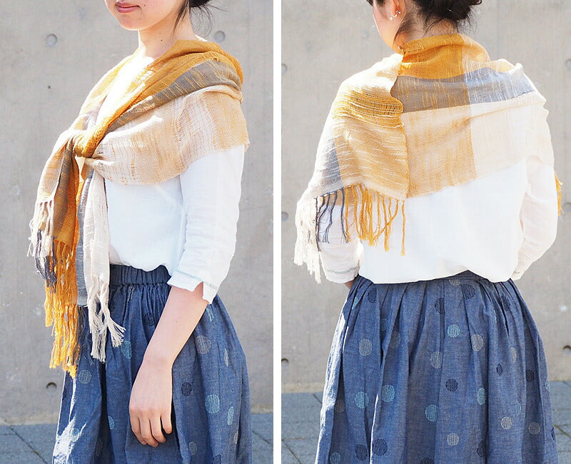 [5 colors] kobooriza Cotton 100% Tri-color Stole N [K-MF-TC03] 