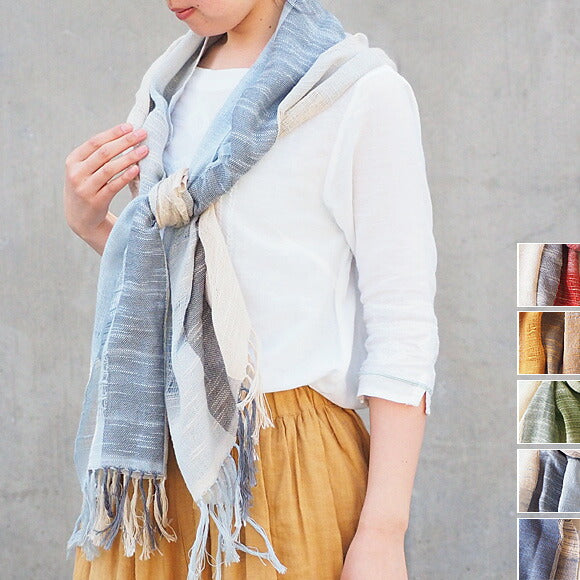 [5 colors] kobooriza Cotton 100% Tri-color Stole N [K-MF-TC03] 