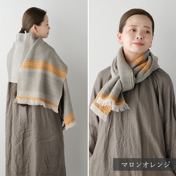 [4 colors] Kobooriza Kobo Oriza Wool 100% Nordic Border Muffler Men's Women's [K-MF-KO04] 