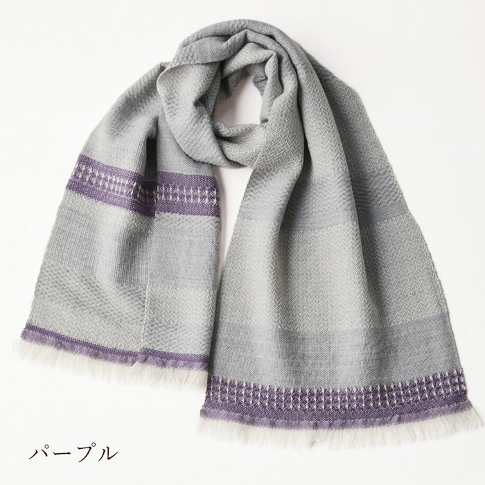 [4 colors] Kobooriza Kobo Oriza Wool 100% Nordic Border Muffler Men's Women's [K-MF-KO04] 