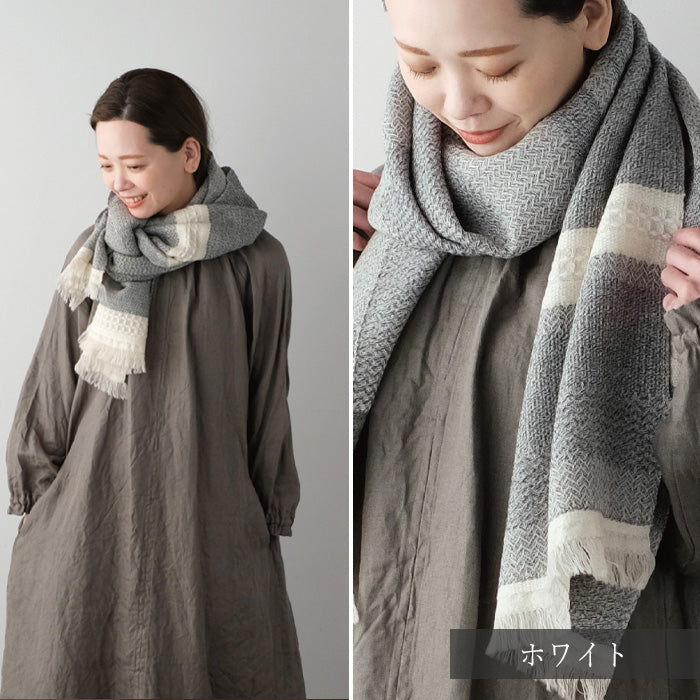 [4 colors] Kobooriza Kobo Oriza Wool 100% Nordic Border Muffler Men's Women's [K-MF-KO04] 