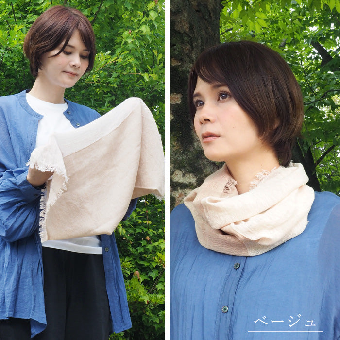 [6 colors] kobooriza Kobo Oriza Cotton Linen NECKABLE Hoodie Snood Ladies [K-NC-NK01] 