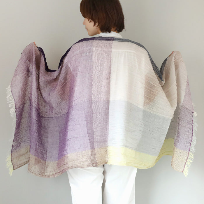 [5 colors] Kobooriza SHIBO Linen Cotton Bicolor Shawl Ladies' Men's [K-OS-HC03] Imabari City, Ehime Prefecture