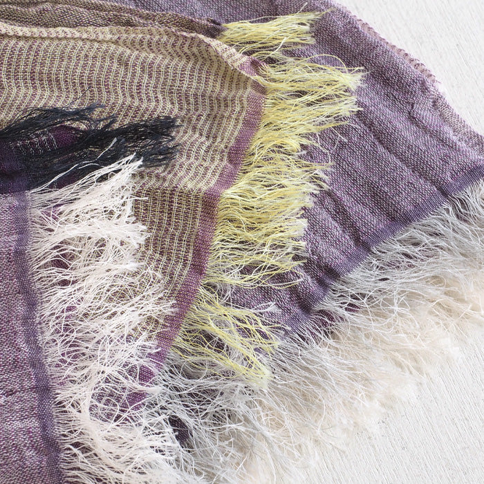 [5 colors] Kobooriza SHIBO Linen Cotton Bicolor Shawl Ladies' Men's [K-OS-HC03] Imabari City, Ehime Prefecture