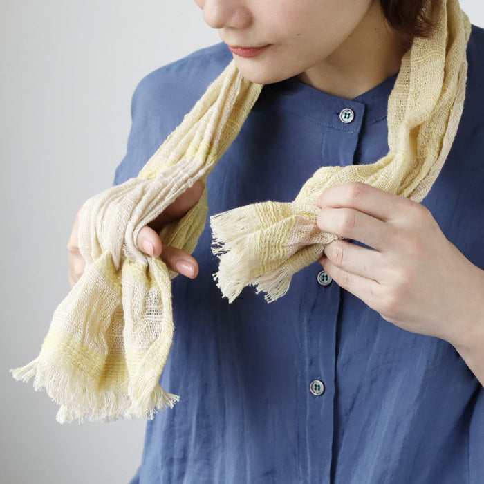 kobooriza Cotton 100% Chotcolle Reversible Short Muffler Men's Women's [K-SM-CR01] Ehime Prefecture Imabari City Textile 