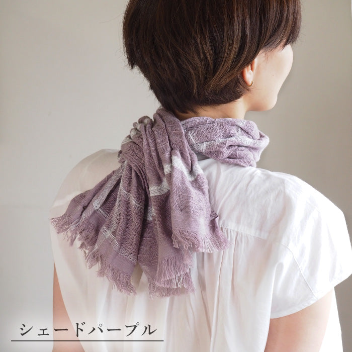 kobooriza 工房織座 綿100％ チョットコレ リバーシブル チェック マフラー メンズ レディース [K-SM-CR02] 愛媛県 今治市 織物