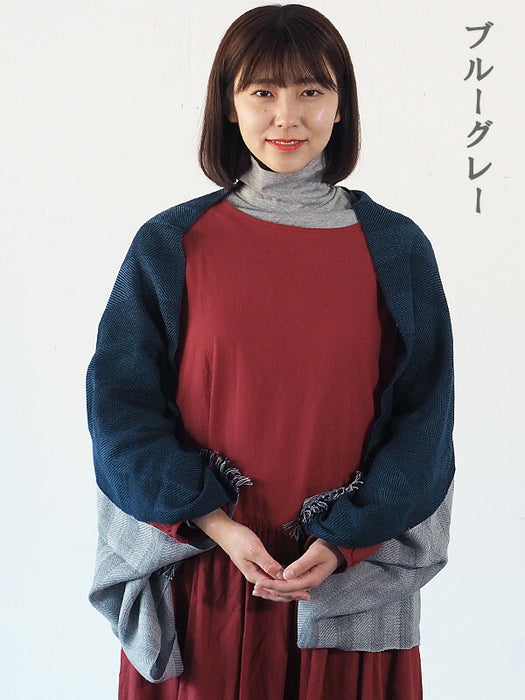 [從 3 種顏色中選擇] kobooriza Kobo Oriza 可用作披肩或圍巾羊毛混紡男士女士 [K-SS-HS01] 