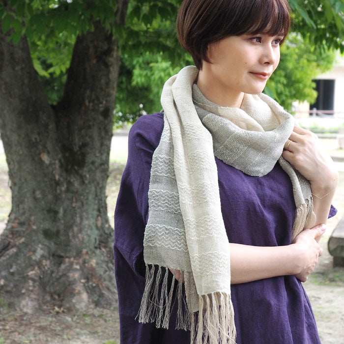 kobooriza Kobo Oriza Alternative Weave Linen Stole Hemp 100% Women's Men's [K-ST-KO06] Ehime Prefecture Imabari City Textile Brand 