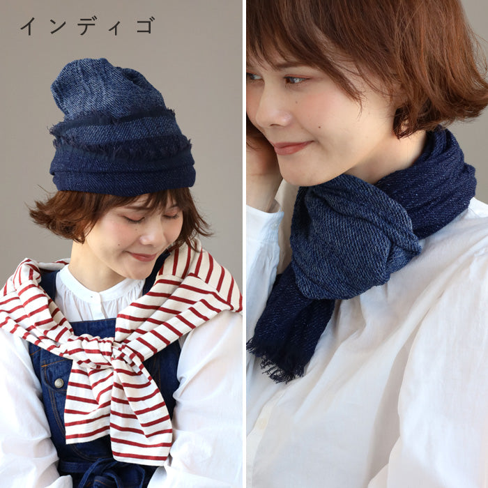 kobooriza 工房織座(こうぼうおりざ) 8通りの使い方ができる ジーンズキャップ スラブ メンズ・レディース 男女兼用 [K-WC-CC05］