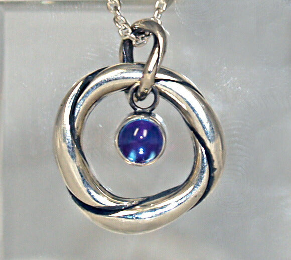 naturama(ナチュラマ) シルバーネックレス “和柄ノ京銀” 銀ひねり「麗」 蒼紅色 [KL1BT]