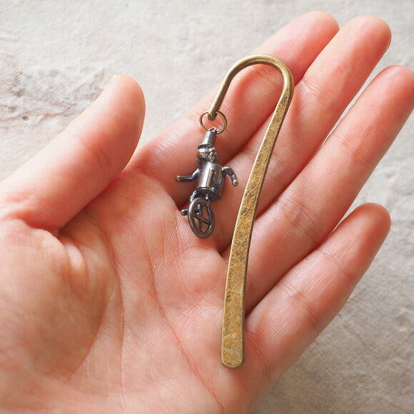 ブロンズ造形作家・コイズミタダシ コビトのブックマーク 「街角一輪車」 [KO-BM-03]