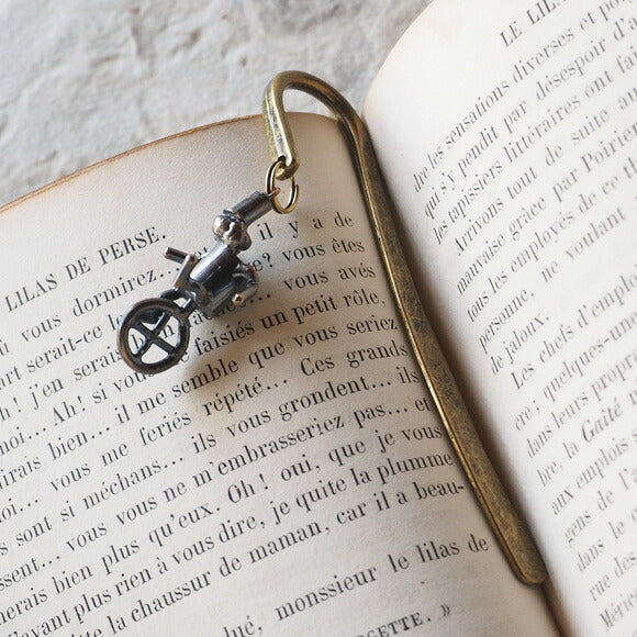 ブロンズ造形作家・コイズミタダシ コビトのブックマーク 「街角一輪車」 [KO-BM-03]