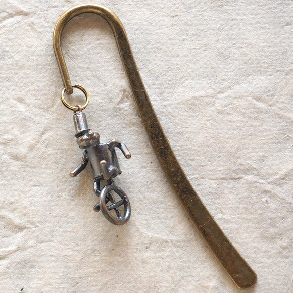 ブロンズ造形作家・コイズミタダシ コビトのブックマーク 「街角一輪車」 [KO-BM-03]