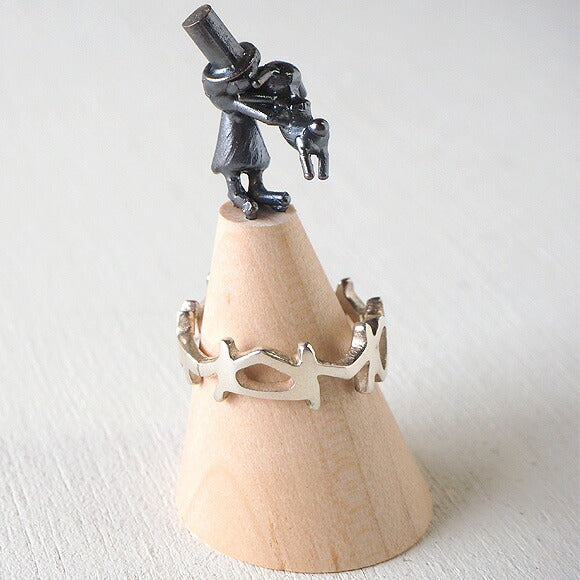 Bronze sculptor Tadashi Koizumi Kobito's ring stand "Come on" [KO-RS-05] 
