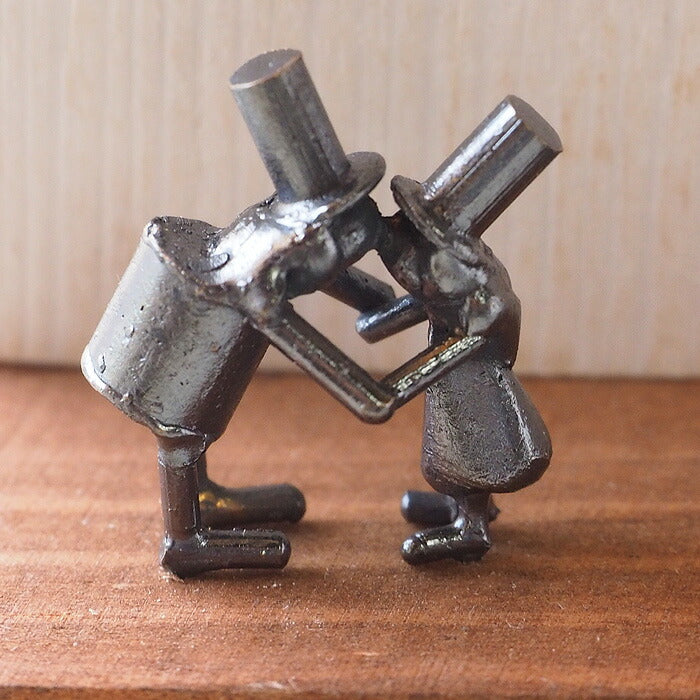 Bronze sculptor Tadashi Koizumi Kobito's table clock "Long-distance love" [KO-WC-02] 