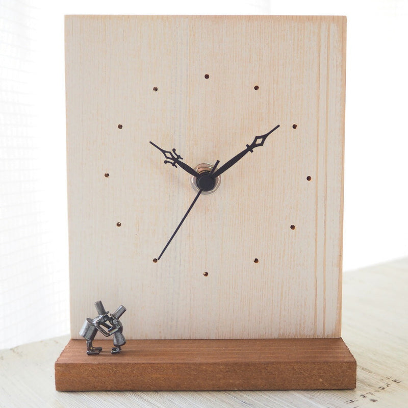 Bronze sculptor Tadashi Koizumi Kobito's table clock "Long-distance love" [KO-WC-02] 