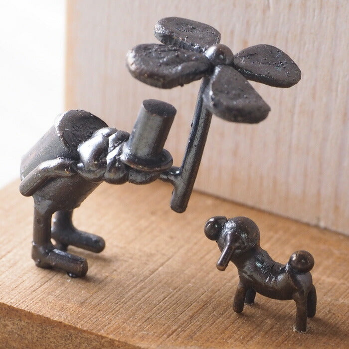 Bronze sculptor Tadashi Koizumi Kobito's table clock "Rainfall song" [KO-WC-03] 