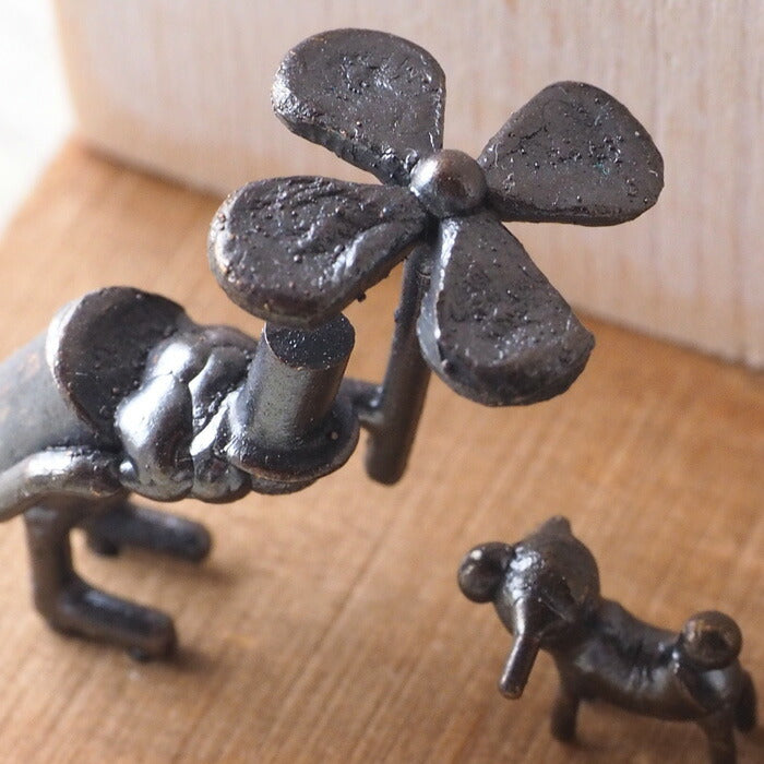 Bronze sculptor Tadashi Koizumi Kobito's table clock "Rainfall song" [KO-WC-03] 