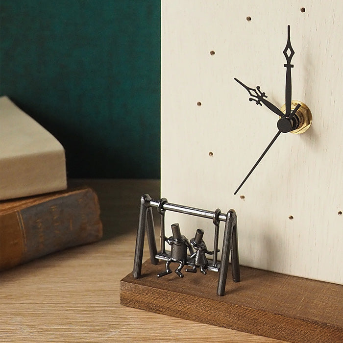 Bronze sculptor Tadashi Koizumi Kobito's table clock "If the world ends tomorrow..." [KO-WC-05] 