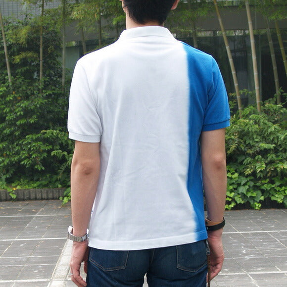 [30% off sale! ] ZEN short-sleeved blur dyed polo shirt “Unryu” blue [KP001-BL] 