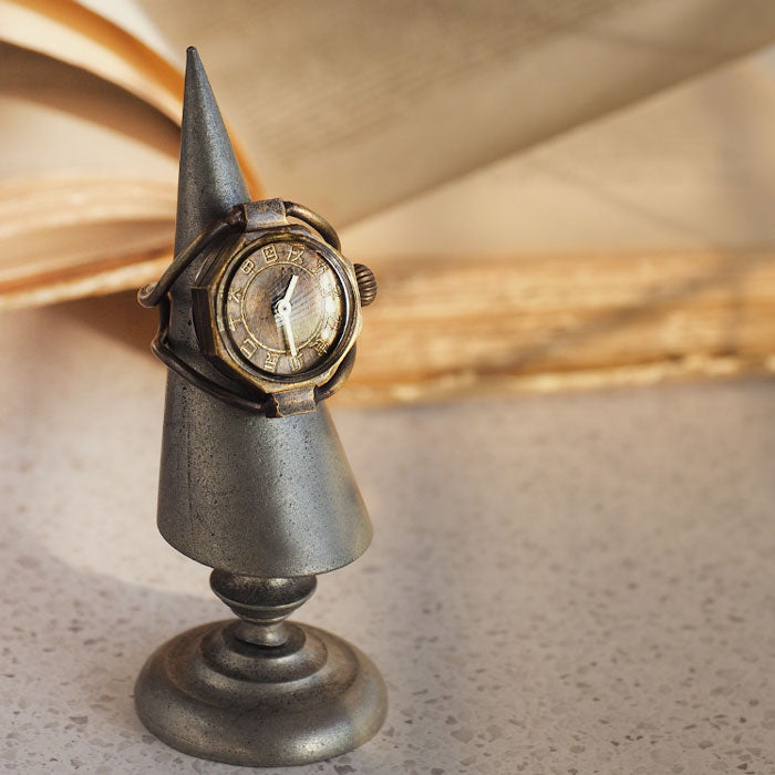 KS（ケーエス）手作り リングウォッチ 真鍮 八角形ケース 干支文字盤 [KS-RBW-01] 指時計 指輪時計 和時計 フィンガーウォッチ JHA 篠原康治 ハンドメイド