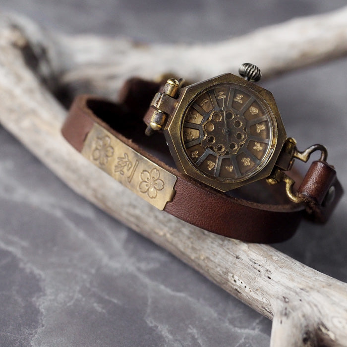 KS（ケーエス） 手作り腕時計 “和時計 桐竹（きりたけ）” 2重巻きベルト レディース [KS-WA-02]