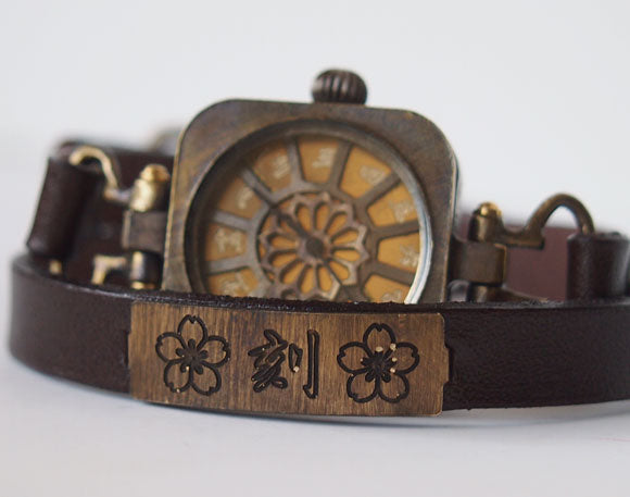 KS（ケーエス） 手作り腕時計 “和時計－扇流(おうぎながし)” レディース [KS-WA-08]