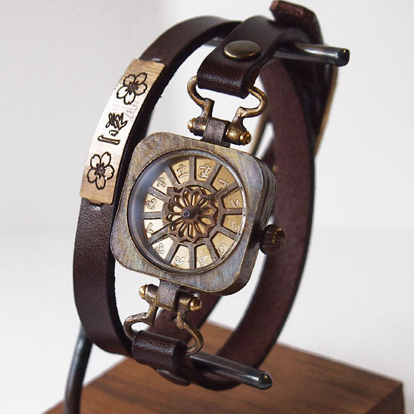 KS（ケーエス） 手作り腕時計 “和時計－扇流(おうぎながし)” レディース [KS-WA-08]
