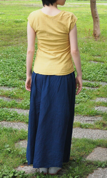 [11 colors] Hand-dyed Meya Natural Dyed Loop-knit Tenjiku Organic Cotton Sleeveless Ladies Plain [KT-001] 