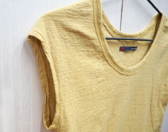 [11 colors] Hand-dyed Meya Natural Dyed Loop-knit Tenjiku Organic Cotton Sleeveless Ladies Plain [KT-001] 