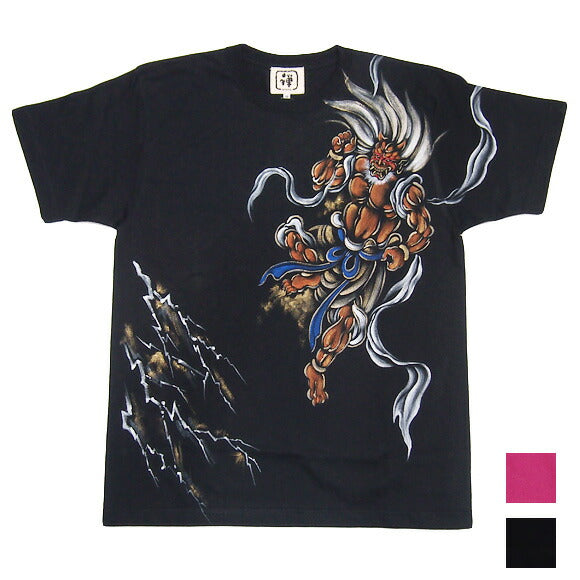 [Choose from 2 colors! ] Zen (ZEN) Hand-painted Japanese pattern T-shirt short sleeve "Kijin" black wine red [KTH0016] 