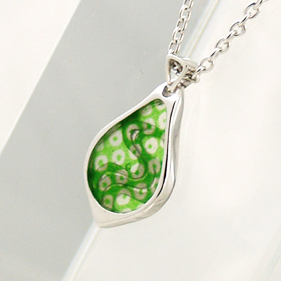 【在庫1点かぎり特価 40％OFF】naturama(ナチュラマ) シルバーネックレス“和柄ノ京銀”友禅うつし 雫－鹿の子 [KY4KC]