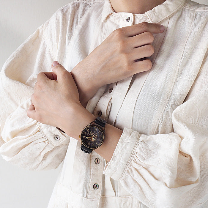 KINO(キノ) 手作り腕時計 チェンジワールド SUN＆MOON ブラック [L-13-BK]