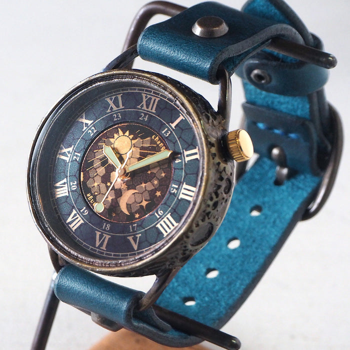 KINO(キノ) 手作り腕時計 チェンジワールド SUN＆MOON ブルー [L-13-BL]