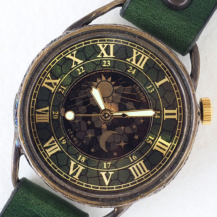 KINO(キノ) 手作り腕時計 チェンジワールド SUN＆MOON グリーン [L-13-GR]