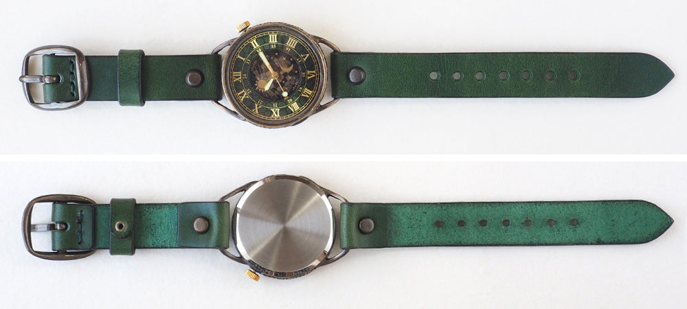 KINO Handmade Watch Change World SUN &amp; MOON Green [L-13-GR] 