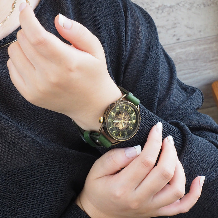 KINO(キノ) 手作り腕時計 チェンジワールド SUN＆MOON グリーン [L-13-GR]