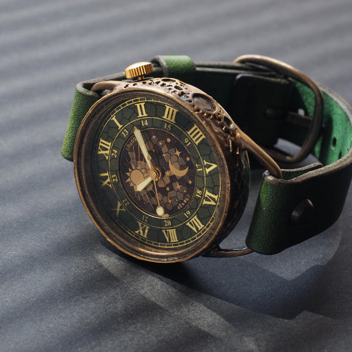 KINO(キノ) 手作り腕時計 チェンジワールド SUN＆MOON グリーン [L-13-GR]