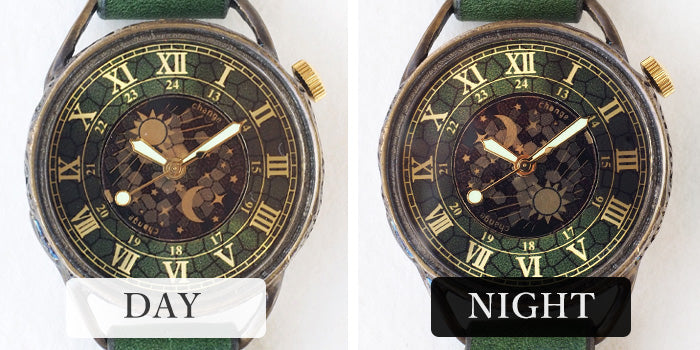 KINO(キノ) 手作り腕時計 チェンジワールド SUN＆MOON グリーン [L-13-GR]