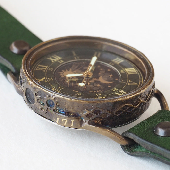 KINO(キノ) 手作り腕時計 チェンジワールド SUN＆MOON グリーン [L-13-GR]