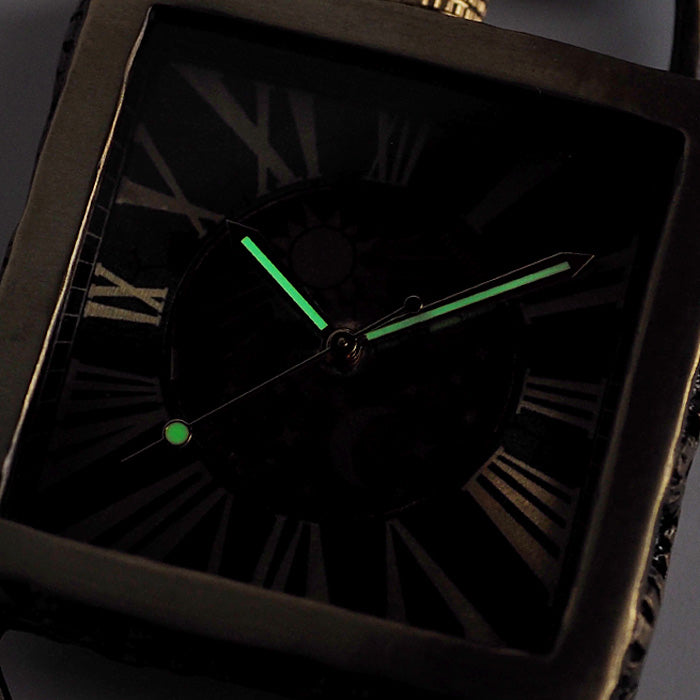 KINO(キノ) 手作り腕時計 チェンジワールド SUN＆MOON スクエア 真鍮 ワインブラウン [L-17-WBR]