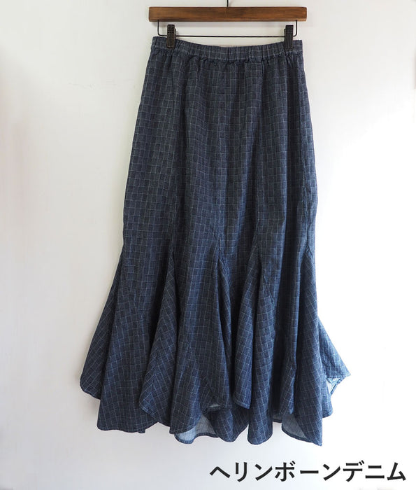 [2 patterns] graphzero escargot skirt 5 oz denim indigo [La-EGSK-0403] Okayama Kurashiki Kojima jeans denim brand mermaid skirt long skirt