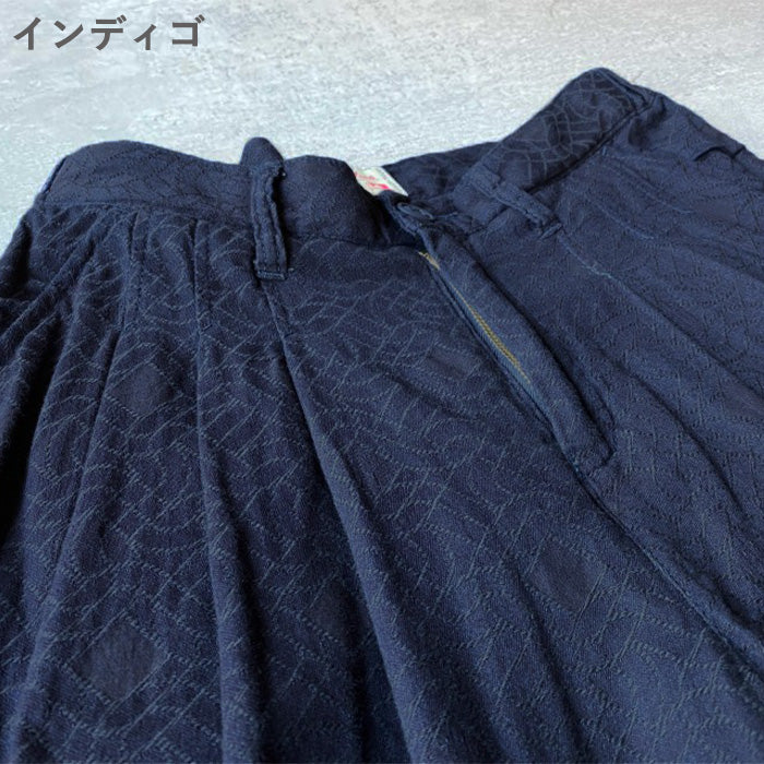graphzero 小丑褲條紋靛藍白色女士免費尺寸 [LA-PEPT-0403]