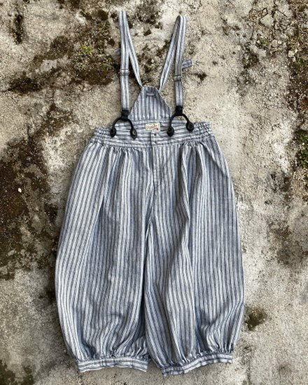 graphzero clown pants striped indigo white ladies free size [LA-PEPT-0403]